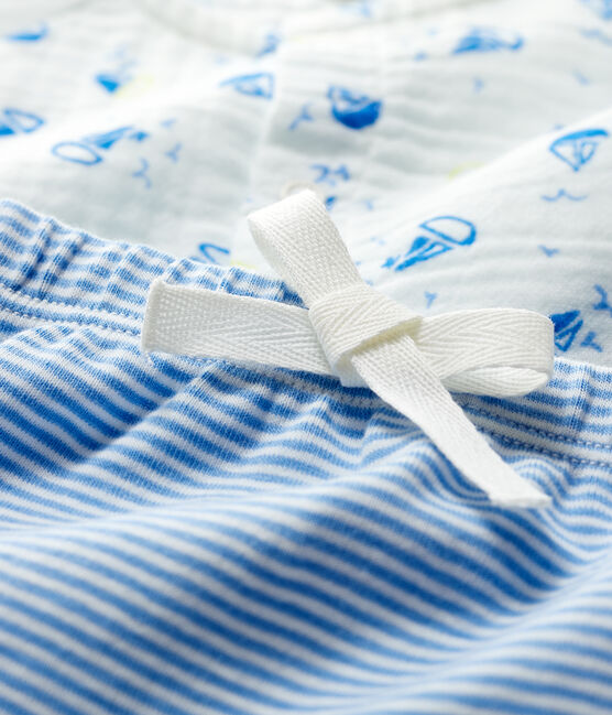 Babies' Blue Organic Cotton Easy-Care Clothing - 2-Pack MARSHMALLOW white/MULTICO white