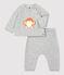 Babies' Organic Knitted Jacquard Clothing - 2-Piece Set BELUGA CHINE grey