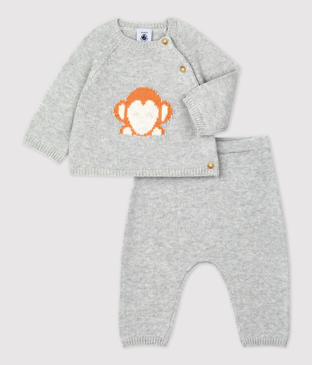 Babies' Organic Knitted Jacquard Clothing - 2-Piece Set BELUGA CHINE