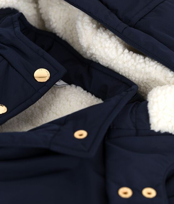 Children's plain mid-length parka SMOKING blue