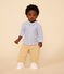 Babies' Striped Poplin Shirt GAULOISE /MARSHMALLOW