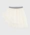 Girls' plain sequinned tulle skirt MILK Ecru