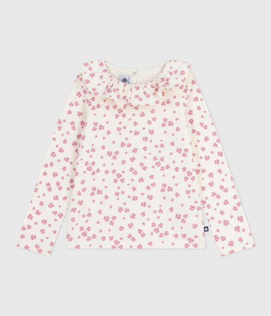Children's long-sleeved printed cotton T-shirt MILK /MULTICO