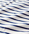 Women's Stripy Linen and Cotton Blend T-Shirt MARSHMALLOW white/MEDIEVAL blue