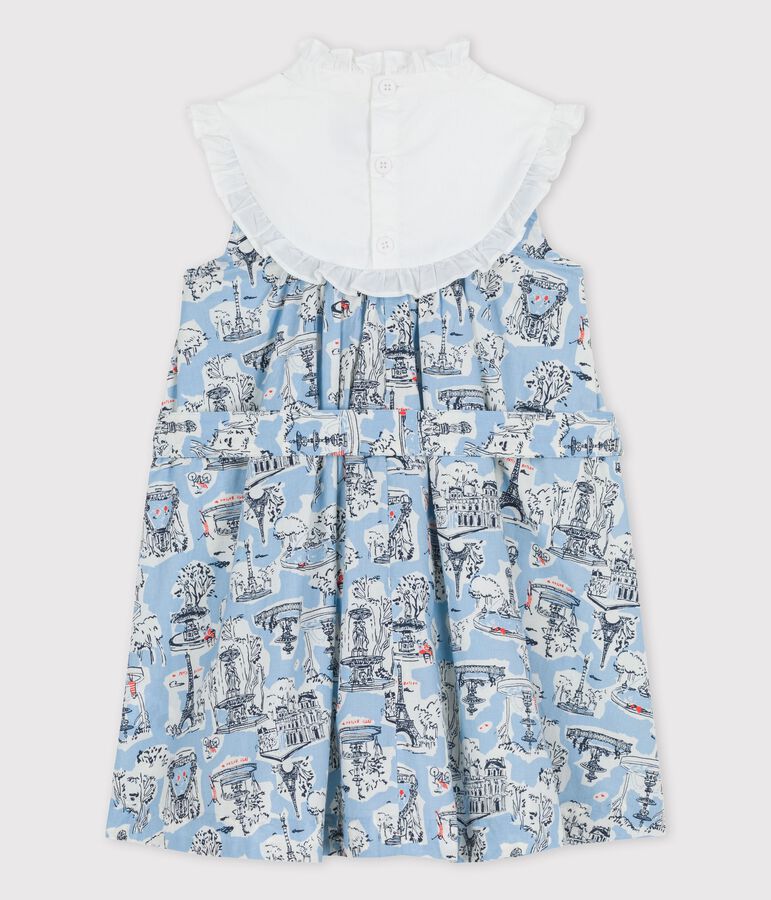 Girls' Printed Poplin Dress MARSHMALLOW white/MULTICO white