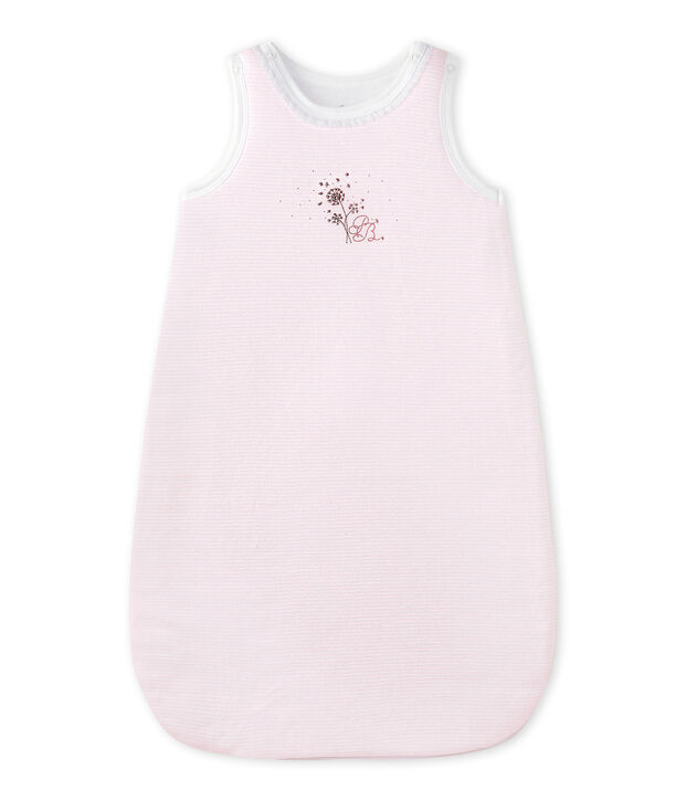 Baby girls' milleraies-striped newborn sleep sack pink/white