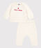 Babies' Wool/Cotton Knit Clothing - 2-Piece Set MARSHMALLOW white
