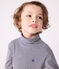 Children's cotton roll neck for girls or boys SMOKING blue/MARSHMALLOW white