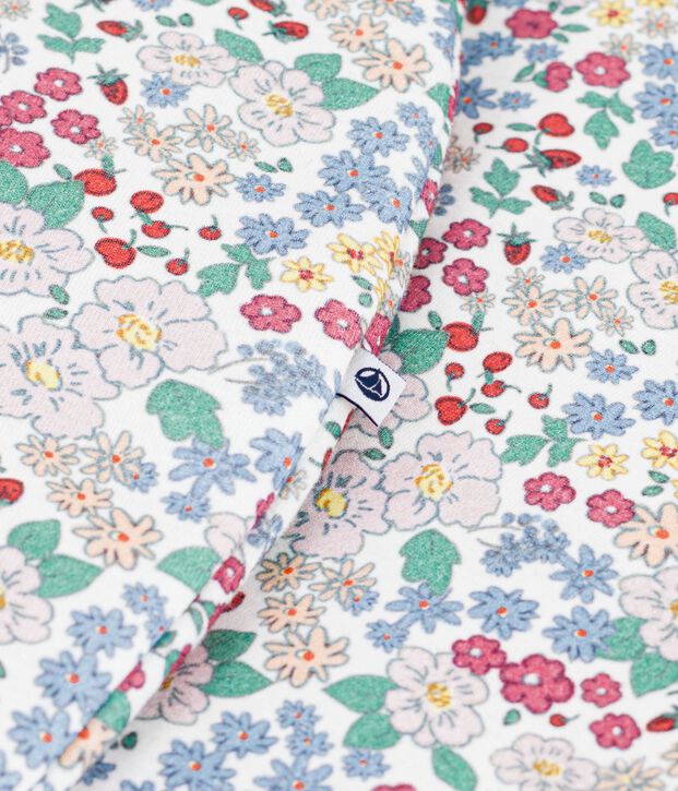 Babies' 2 TOG flower-print cotton sleeping bag white/multicolor