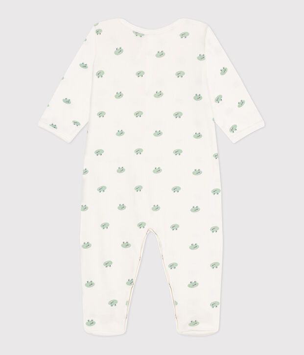 Babies' frog pattern cotton pyjamas white/multicolor