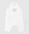 Babies' Quilted Organic Cotton Quilted Dungarees MARSHMALLOW white