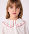 Children's long-sleeved plain cotton poplin blouse ECUME white