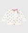 Babies' cotton varsity-style jacket with a spotted print MILK blue/SOIR