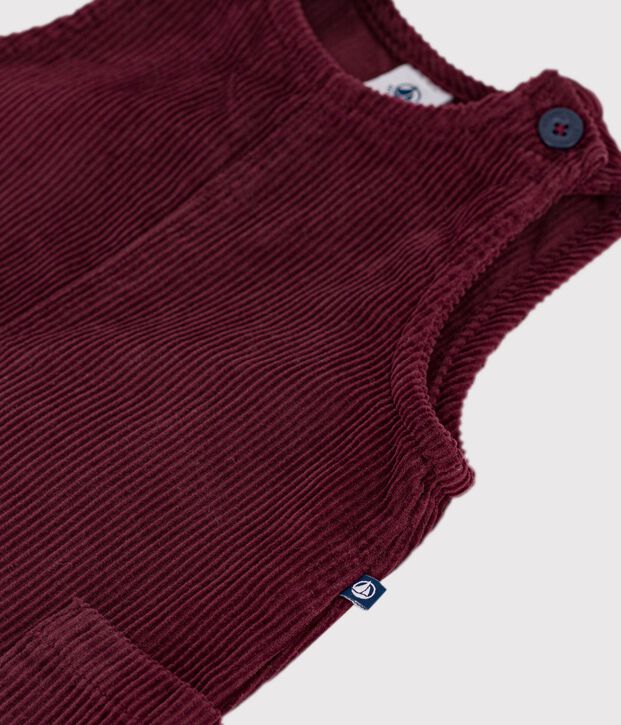 Babies' plain long corduroy jumpsuit TRUFFE