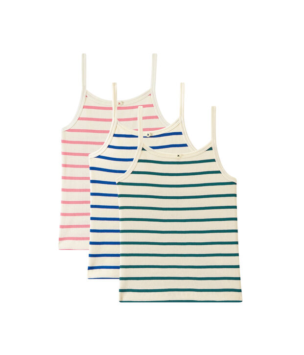 Set of 3 strap vest tops girl white