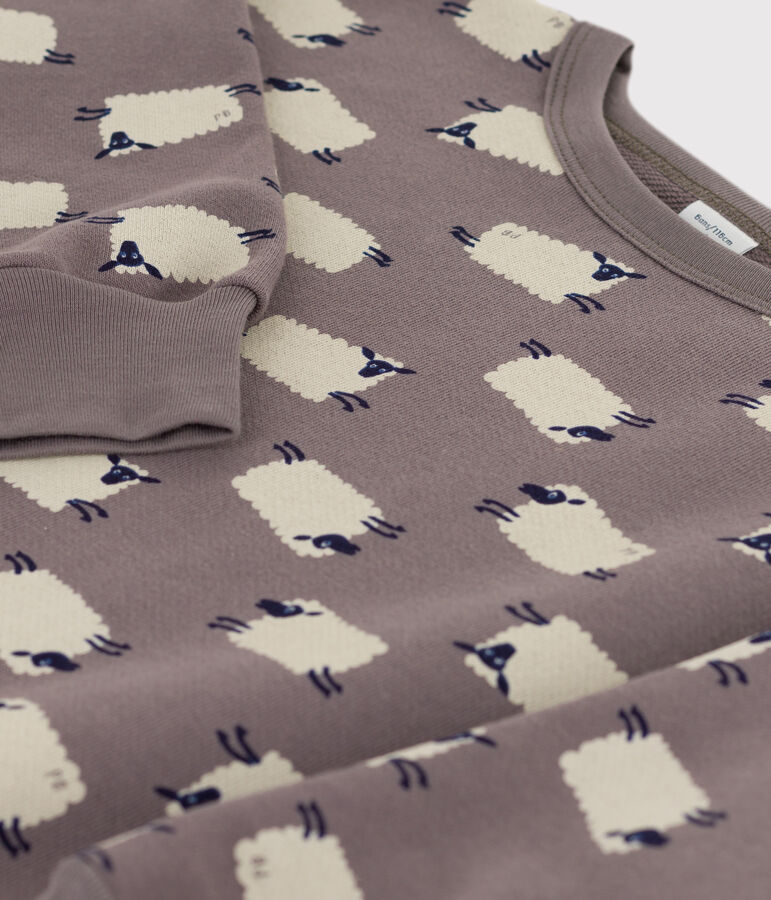 Unisex Printed Fleece Sweatshirt grey/multicolor