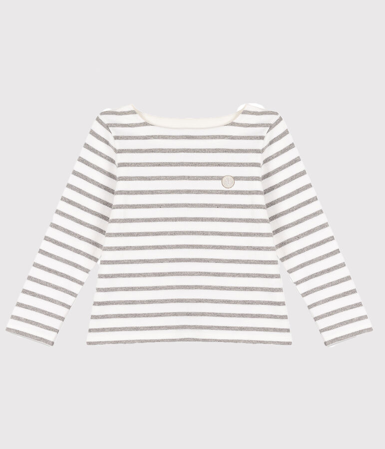 Girls' Jersey Sailor Top white/grey