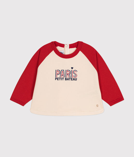 Babies' Lightweight Fleece Sweatshirt AVALANCHE red/AURORA