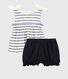 Baby Girls' Cotton and Linen Blend Blouse and Bloomers Ensemble