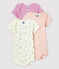 Baby Girls' Springtime Short-Sleeved Cotton and Linen Bodysuit - 3-Pack variante 1