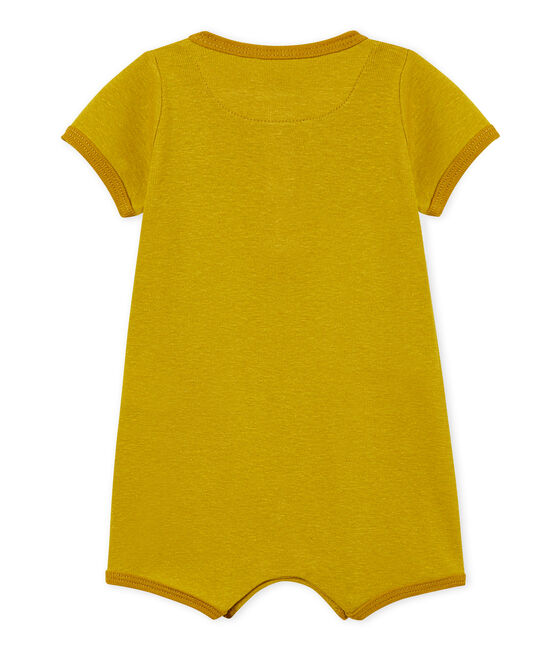 Baby boys' playsuit made of cotton/linen blend BAMBOO green