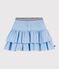 Children's short plain cotton skirt blue