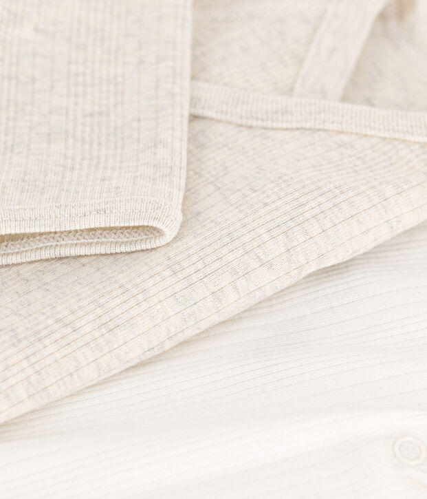 Long-Sleeved Wrapover Cotton Bodysuits - Pack of 2 multicolor