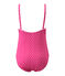 Girl's one-piece polka dot swimsuit PETUNIA pink/MARSHMALLO white