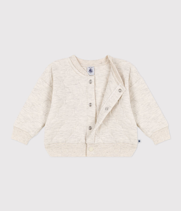 Babies'' Quilted Tube Knit Baseball Jacket beige