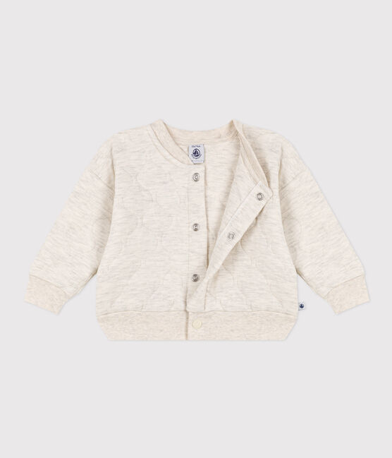 Babies'' Quilted Tube Knit Baseball Jacket MONTELIMAR CHINE beige