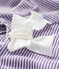 Baby girl's short-sleeved blouse REAL purple/MARSHMALLOW white