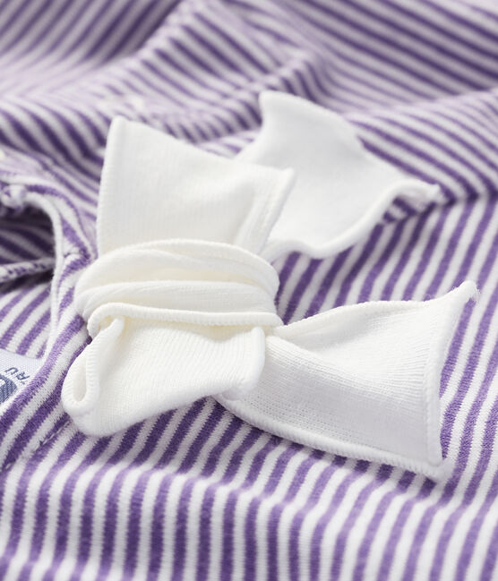 Baby girl's short-sleeved blouse REAL purple/MARSHMALLOW white