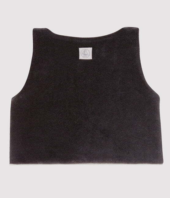 Babies' Sleeveless Velour Cardigan CAPECOD grey