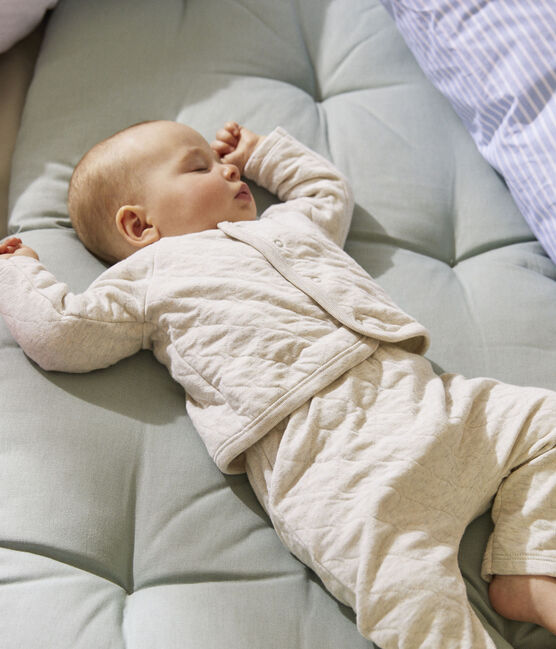 Babies' Padded Cotton Clothing - 2-Piece Set MONTELIMAR CHINE beige