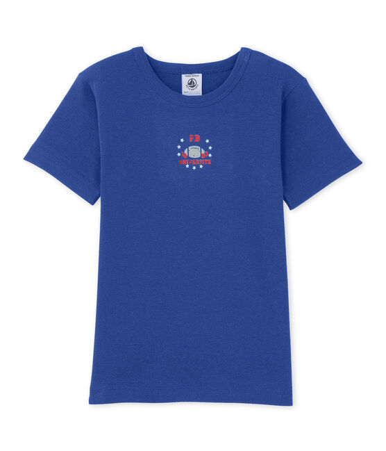 Boy's patterned tee Peter blue