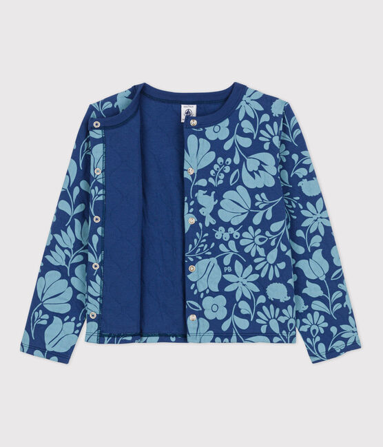 Girls' Printed Quilted Tube Knit Cardigan CREPUSCULE /ROVER
