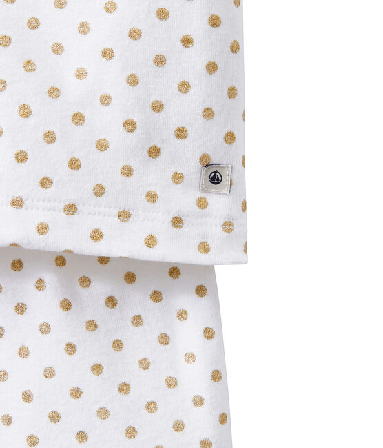 Girl's shortie pyjamas ECUME white/DORE yellow
