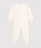 Babies' Little Heart Patterned Cotton Sleepsuit MARSHMALLOW white/PAPAYE