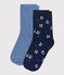 Pairs of girls' flower-print cotton socks - 2-Pack variante 1