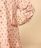 Girls' long-sleeved floral cotton gauze dress SALINE pink/MULTICO white