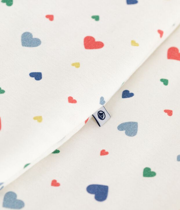 Babies' 2 TOG heart-print cotton sleeping bag white/multicolor