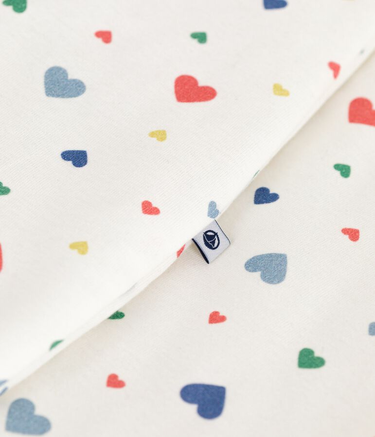 Babies' 2 TOG heart-print cotton sleeping bag white/multicolor