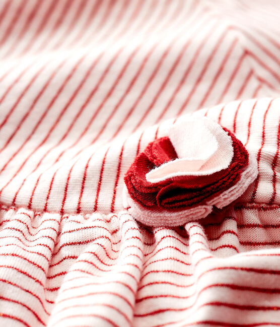 Baby Girls' Short-Sleeved Stripy Tube Knit Dress FLEUR pink/COPPER pink