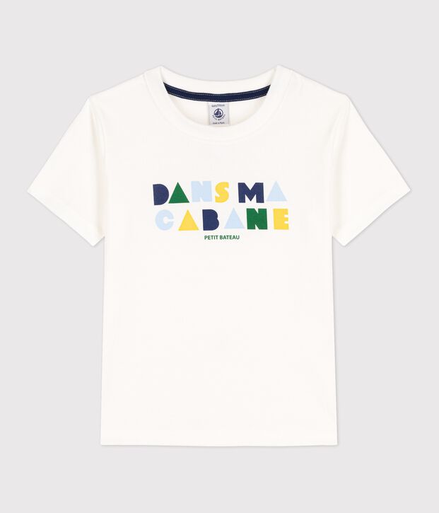 Boys' Short-Sleeved Cotton T-Shirt white