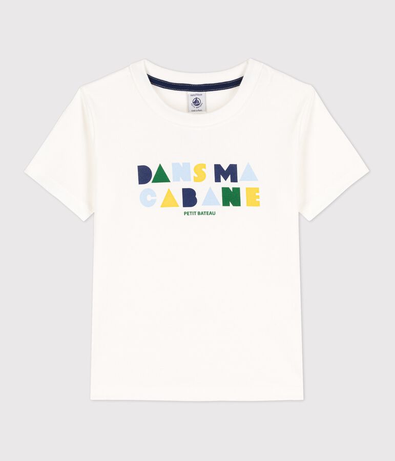 Boys' Short-Sleeved Cotton T-Shirt white