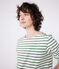 Women's long-sleeved cotton Breton top MARSHMALLOW green/PALMERAIE