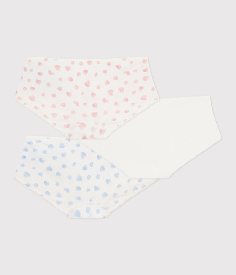 Pack of heart-print cotton shorties for children multicolor