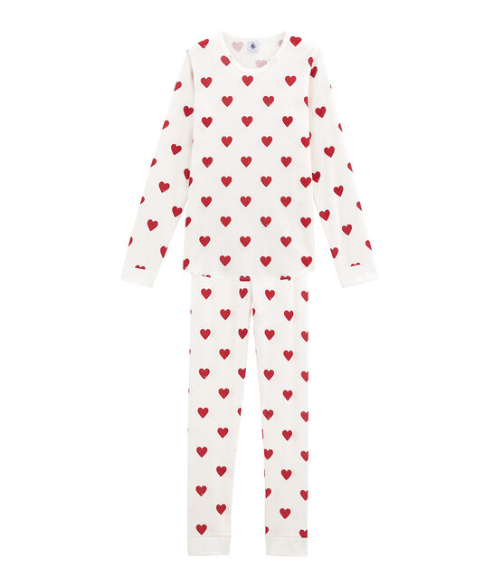 Girls' Pyjamas MARSHMALLOW white/TERKUIT red