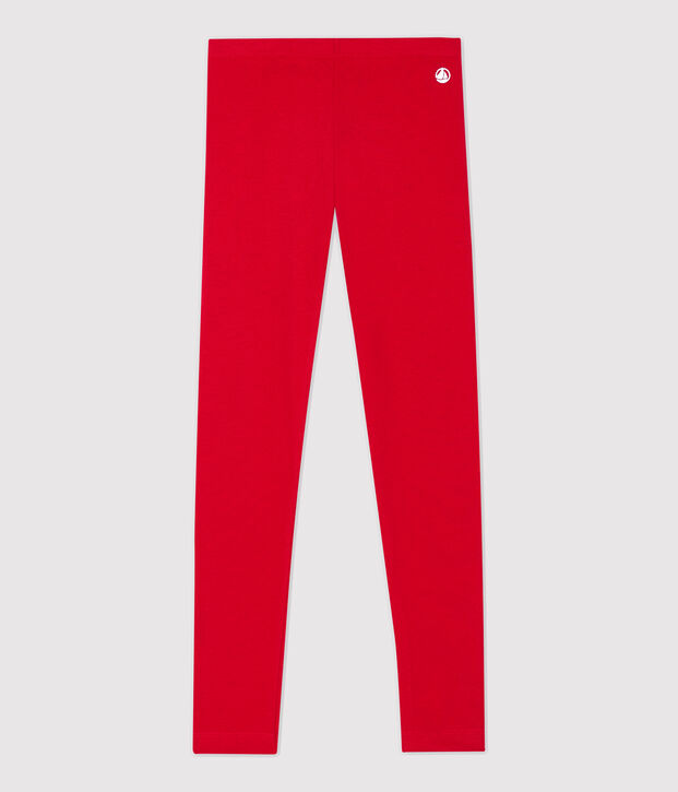 Girls' Elastane Jersey Leggings red