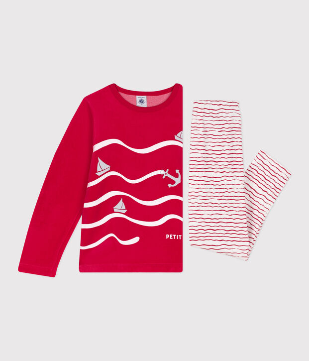 Children's velour pyjamas red/multicolor